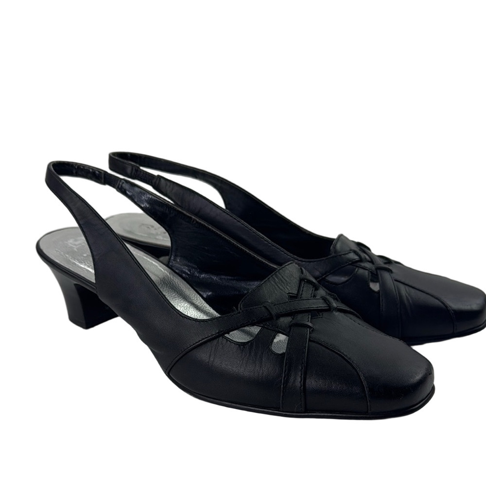 Rohde Elegant Black Slingback Kitten Heels size 38